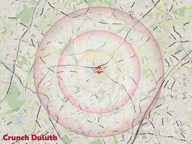 Crunch Franchises - Duluth - Dr Phillips - Grand Prairie - Central Forest 48x36 with dry erase lamination