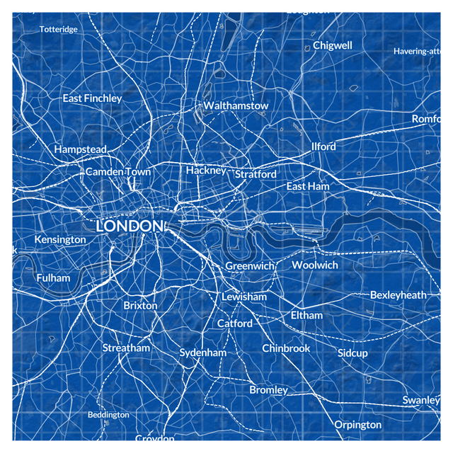 Printed poster – 18"x18" - blueprint - x18x18 - landscape - 20221104