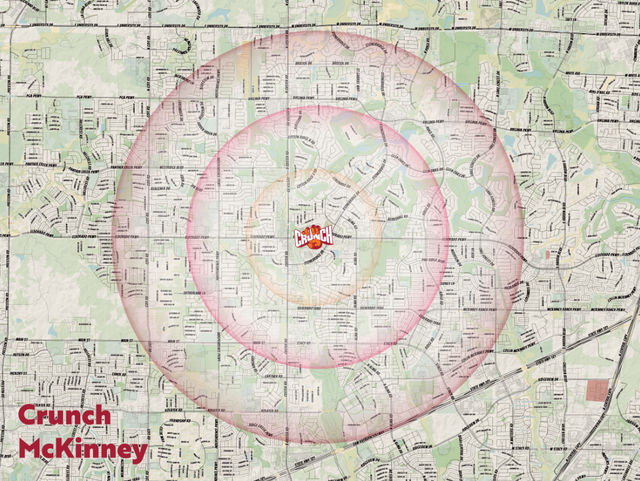 Crunch Franchise - Forney and McKinney 48x36 with dry erase lamination