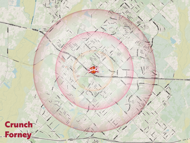 Crunch Franchise - Forney and McKinney 48x36 with dry erase lamination