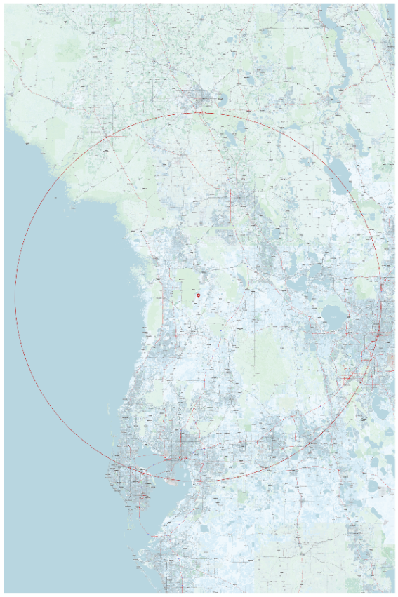 Printed poster custom 72x48 60 mile radius Severina F.